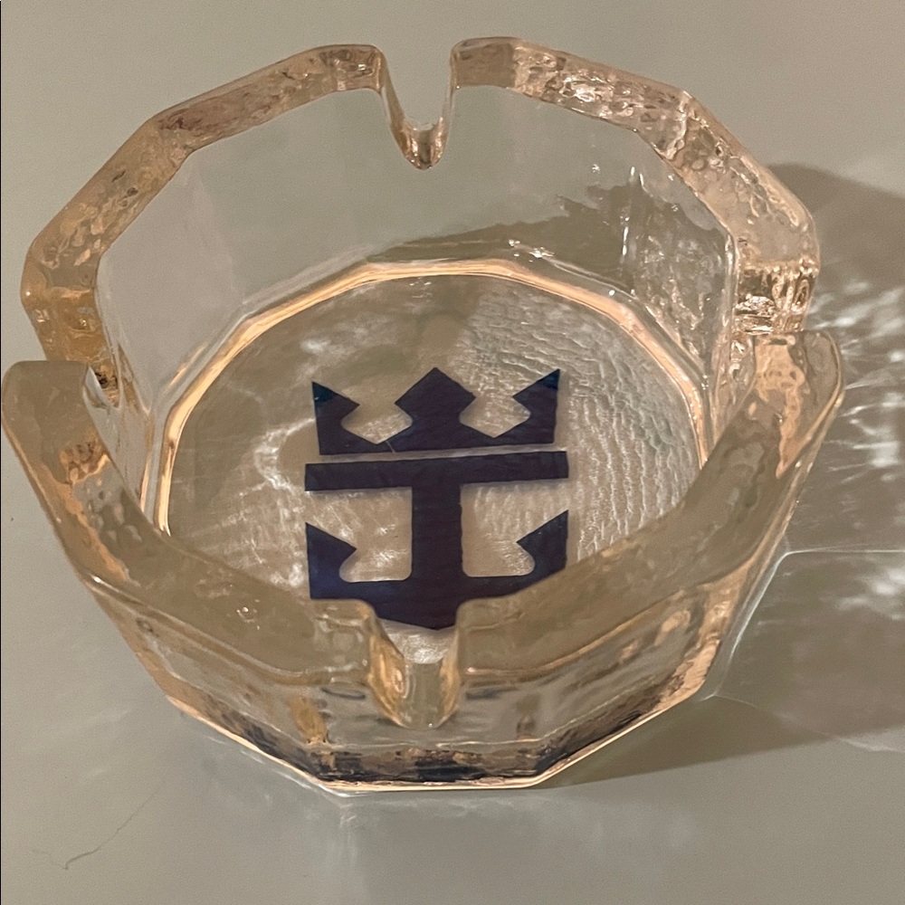 Vintage 1970s Blenko Glass Royal Caribbean Ashtray